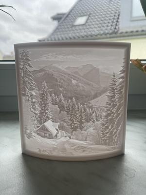 Lithophane - Haus im Schnee