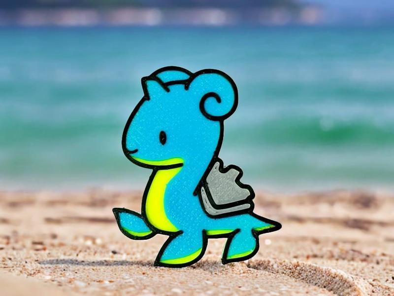 Cute Lapras Chibi Pokemon Fridge Magnet/Keychain