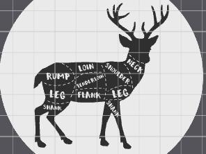 deer butchering cuts coaster