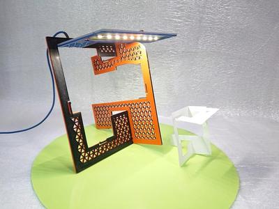 Ultra-thin folding desk lamp. Kirigami.