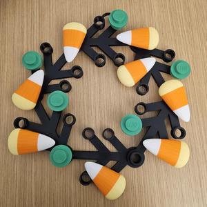 Candy Corn Brick Wreath for Halloween