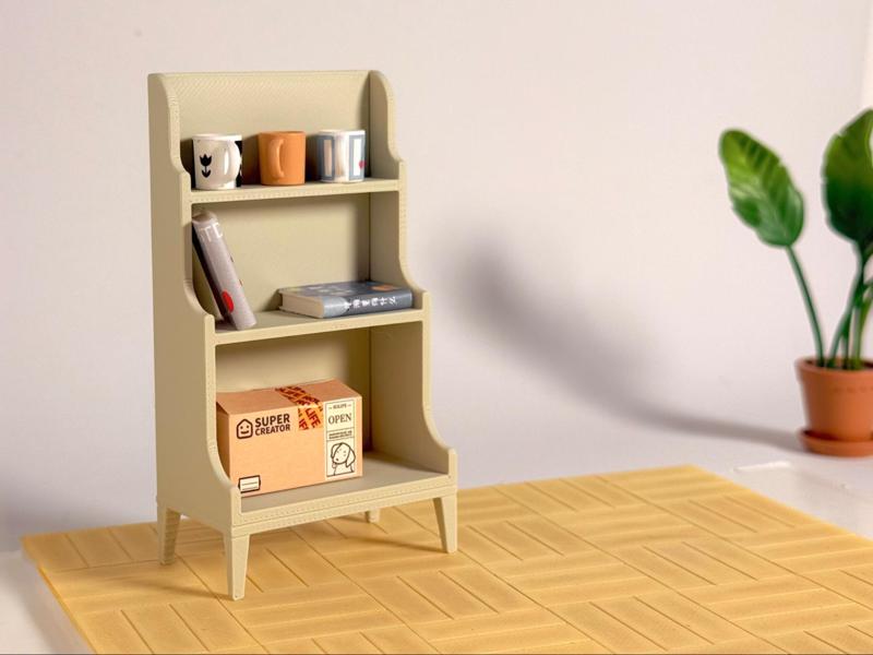 Miniature Vintage Open Shelf – 1:6 / 1:12 Scale