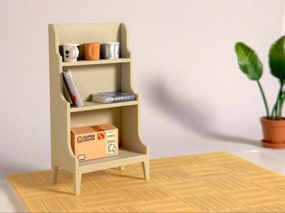 Miniature Vintage Open Shelf – 1:6 / 1:12 Scale