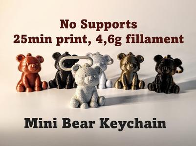 Mini Bear keychain with carabiner