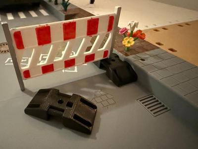 Traffic sign barrier post eg for Playmobil