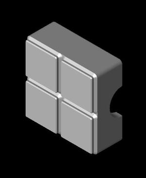 Gridfinity 2x2 bin for Hultafors 5m tape measurer.