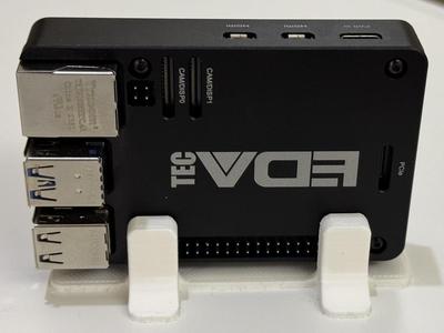 Vertical stand/holder for Raspberry Pi with passive cooling CNC case (parametric)