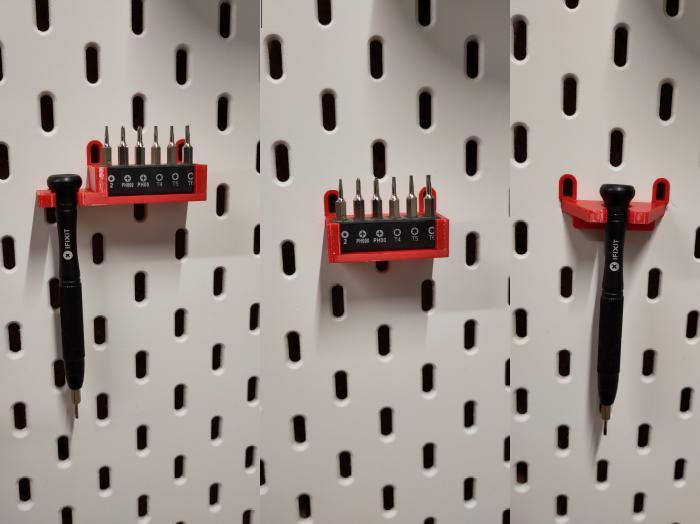 ifixit screwdriver and bit set skadis holder (older version)