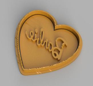 Barbie Heart Cookie Cutter Stamp