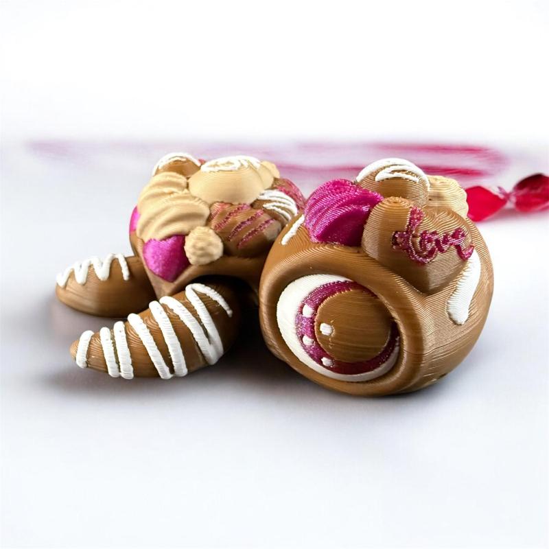 Valentines Love Chocolate Bon Bon Turtle Articulated Flexi