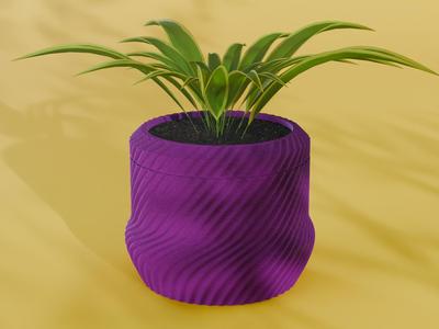 Yuk Planter Pot, Wavy Diagonal | Small, Medium, Large | Self Watering and Drip Tray 