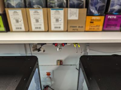 Under shelf 3D printer tools holder