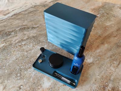 vaporizer and grinder storage with cover