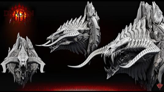 Black Dragon (Mounted Head 1 of 5 prismatic dragons)(4 sizes)