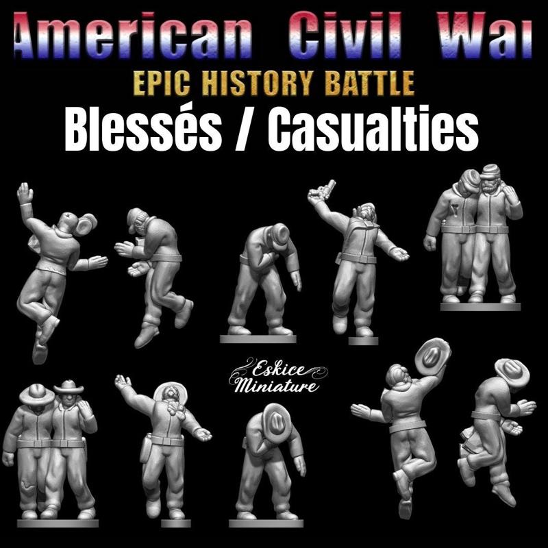 Blesses / Casualties - Epic History Battle of American Civil War -15mm scale