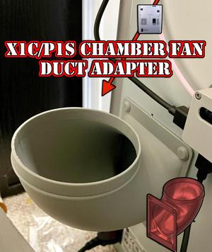 *V2* X1C,P1S 90° Chamber Fan to 4" Duct Adapter (magnetic)!