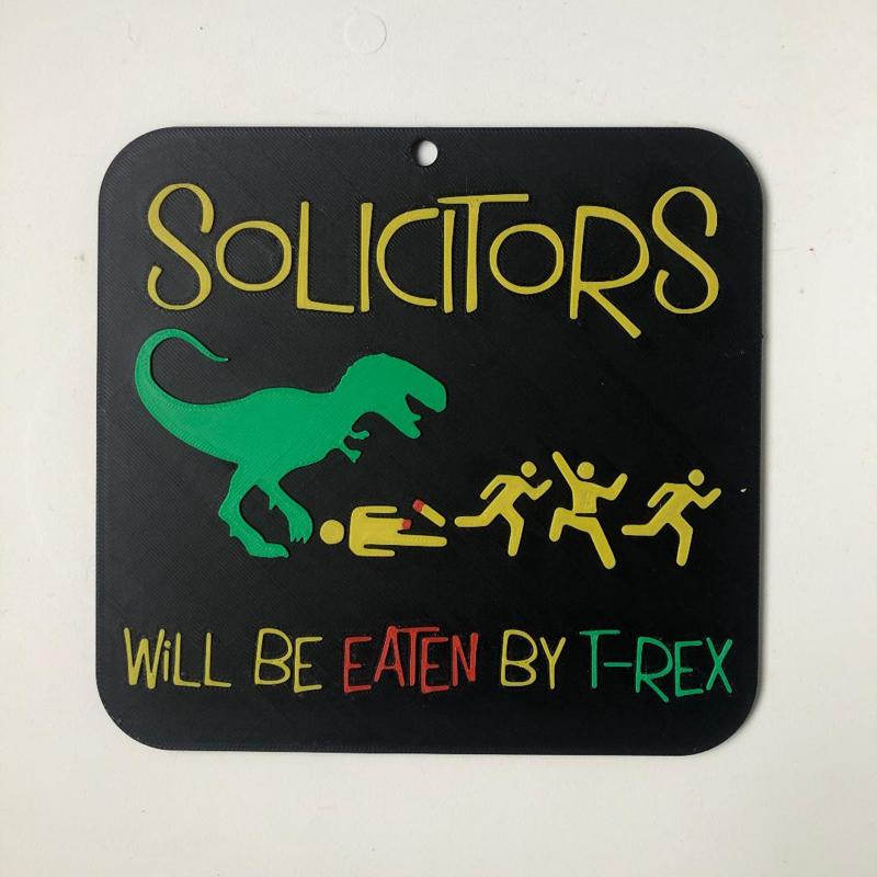 T-Rex Eats Solicitors - Funny No Soliciting Sign