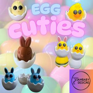 Egg Cuties Clicker Fidgets-- Bunnies, Chicks, and a Duck!