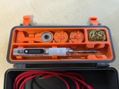 Penicil Case Insert with Soldering Iron, Stand and two Spools