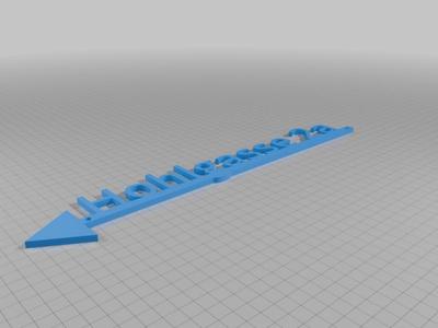 Richtungsschild mit Straße u. Hausnummer