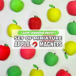 Miniature Apple-Themed Decorative Magnet Set [The 'Low-Hanging Fruit' Collection]