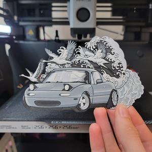 Monochrome Miata (HueForge)