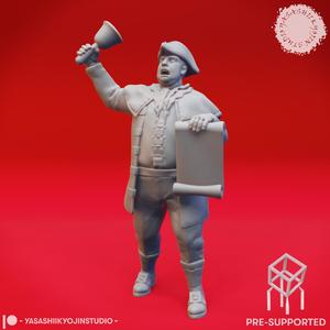 Townsfolk - Town Crier - Tabletop Miniatures (Pre-Supported)