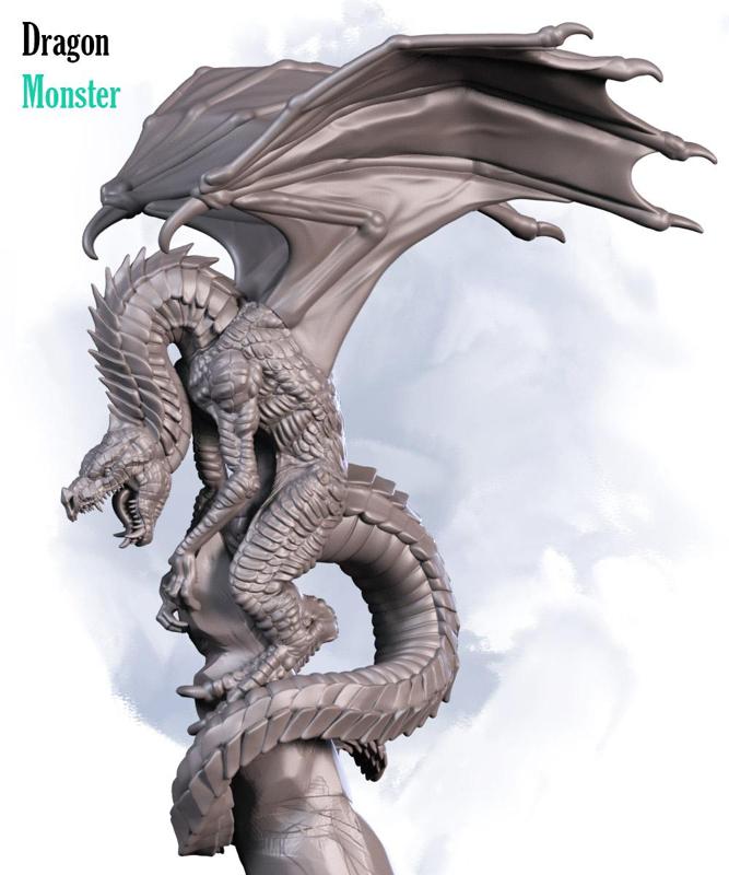 Angry dragon on mountian