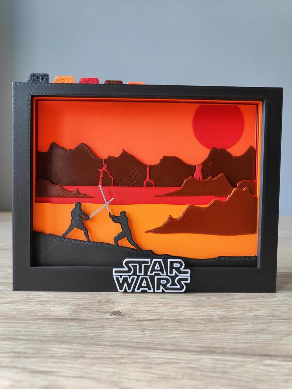 Star Wars Duel On Mustafar Shadow Box