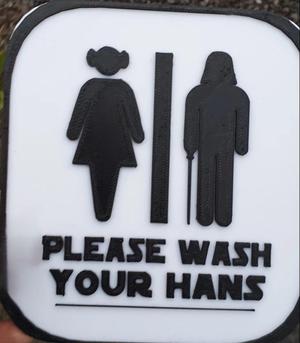 Star Wars Bathroom Sign - multicolor