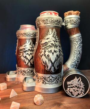 Wolf Pack Can Cozy Dice Tower collection 12oz slim and regular size cans