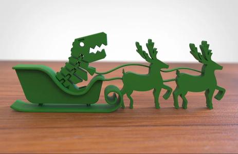 Flexi Dino with reindeers (Christmas Decor)