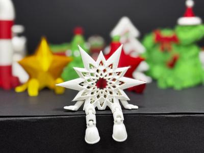 Articulated Christmas Snowflake with hands & feet
