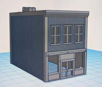 N Scale Layout Model | Brick Storefront Building