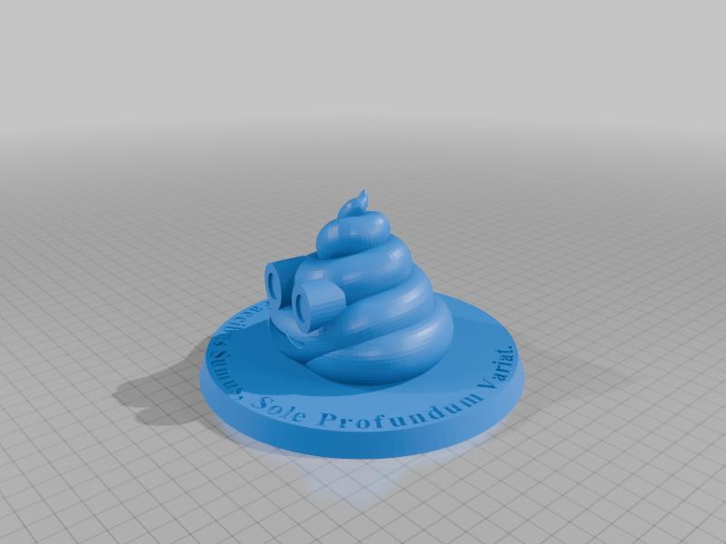 mounted Poo emoji with latin Text