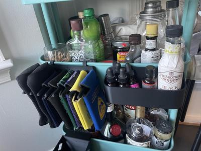 Ikea Utility Bar Cart Rack for Koozies and Bitters