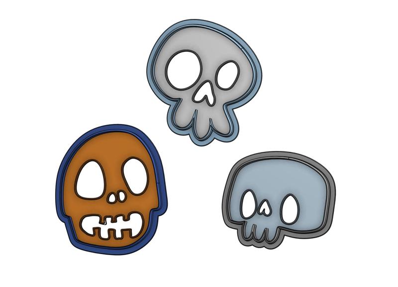 Cookie cutter - halloween skull (set)