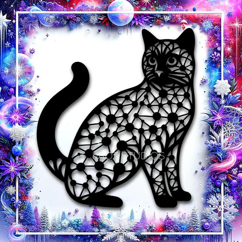 cosmic cat wall art winter wall decor space galaxy decorations