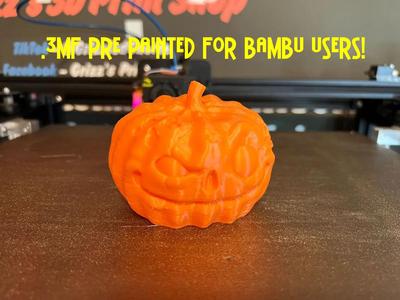 Rotten Pumpkin - .3mf Painted for Bambu! - Print in place!