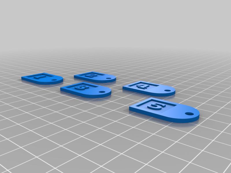 numbered keychains