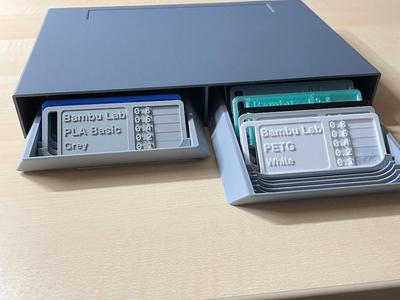 Filament swatch box double stand
