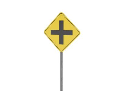 Scale Cross Road Ahead Sign