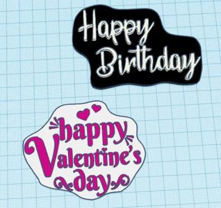 Sello de feliz cumpleaños y dia del amor