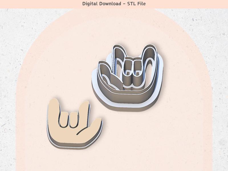 Peace Hand Clay Cutter for Polymer Clay | Digital STL File | Clay Tools | 5 Sizes