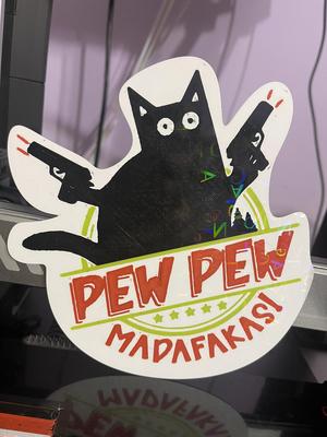 Pew Pew Cat Sign