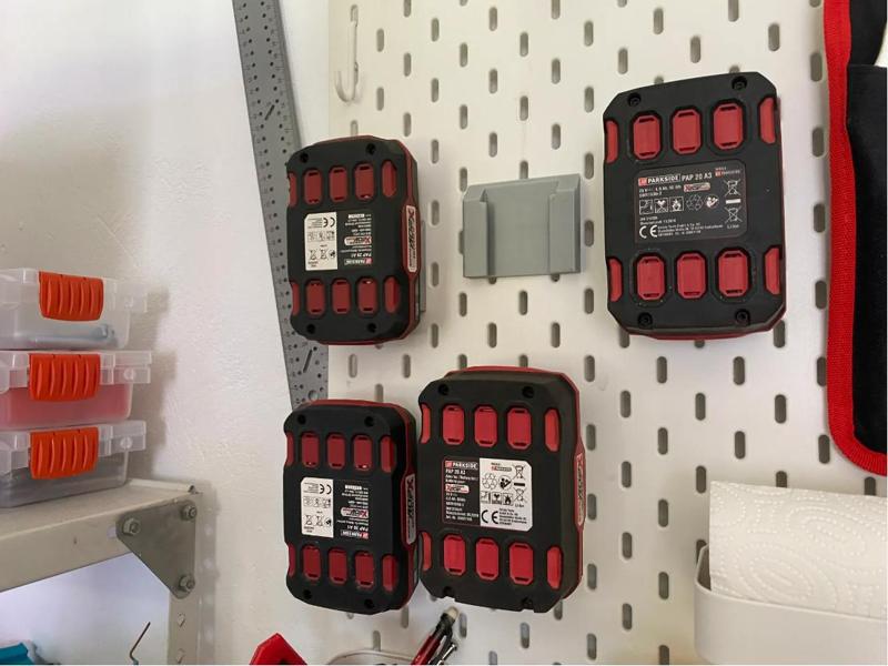 Lidl Parkside 20v Team Battery Ikea Skadis Holder