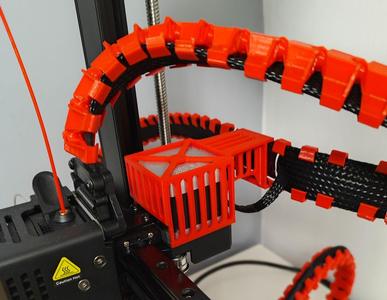 Ender 3 V3 KE - Cover X-Axis stepper motor and holder for spine cable chain v2