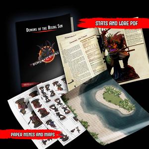  Demons of the Rising Sun : Monster Templates, Paper miniatures & Battle Maps