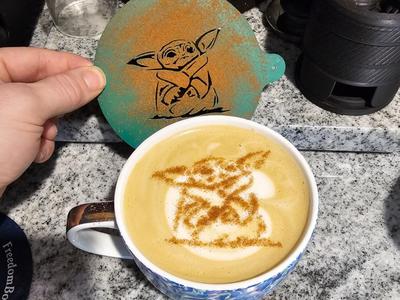 Perfect Grogu Star Wars Latte Art Stencil