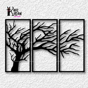 windy tree panel set winter scene decor